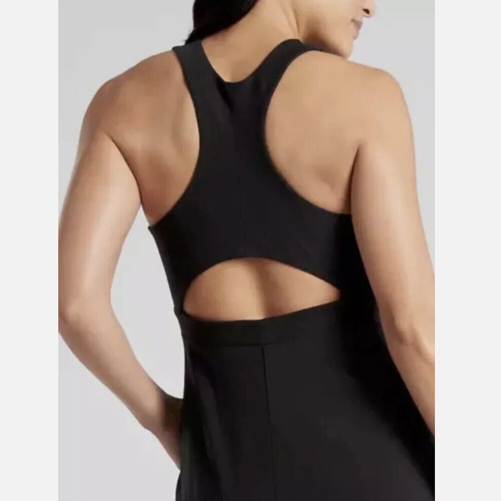 NWT Athleta Winona Midi Support Dress Women's XLT Black Fit & Flare Athletic - Picture 4 of 16